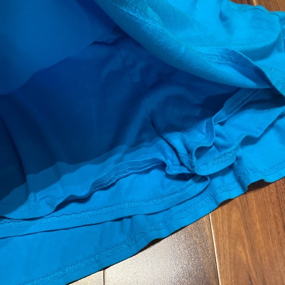 Girl’s Size 8 100% Cotton Jersey Turquoise Skirt with Sparkle Hearts Detail - Picture 4 of 4